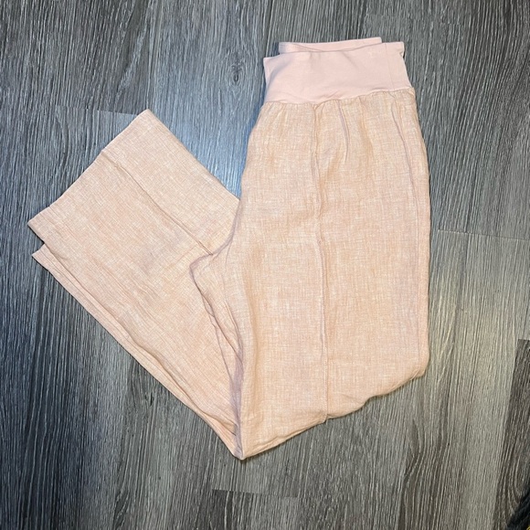 Orange Linen Wide-Leg Pants - Picture 5 of 13